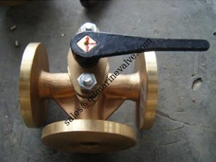 Çin JIS Standart Bronz 5K Flange Penis Valvu, üç yönlü Tedarikçi