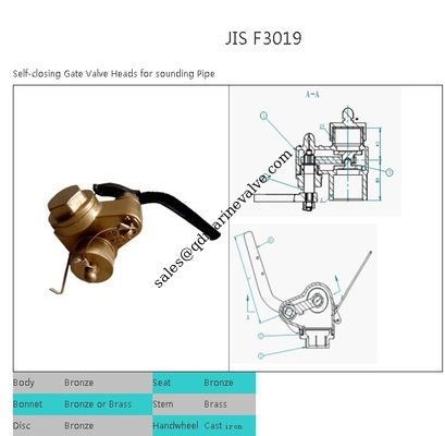 JIS F3019 SONDING PIPE için kendiliğinden kapanan kapı valfi başlığı Tedarikçi